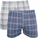 2PACKBoxershorts för herrar Molvy flerfärgad (KP-034-BBU)