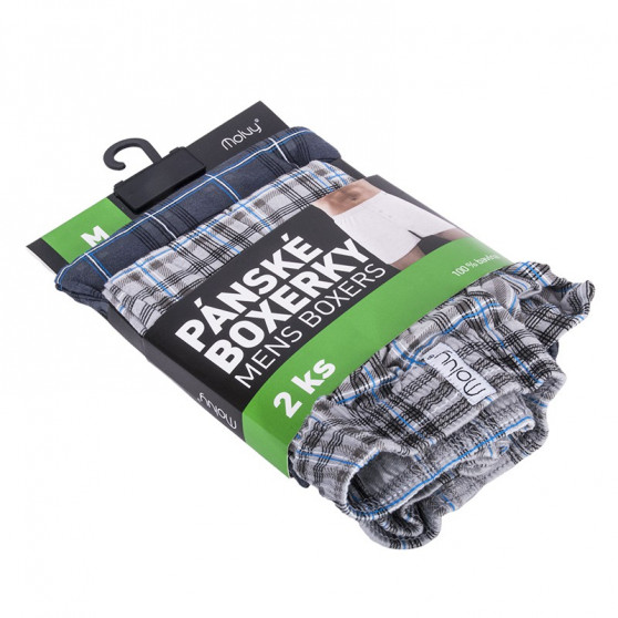 2PACKBoxershorts för herrar Molvy flerfärgad (KP-034-BBU)