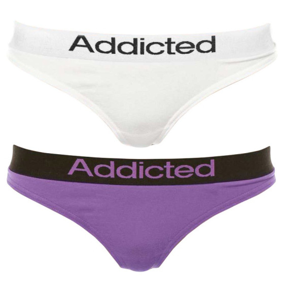 2PACK Stringtrosor för damer  vit lila Addicted