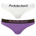 2PACK Stringtrosor för damer  vit lila Addicted