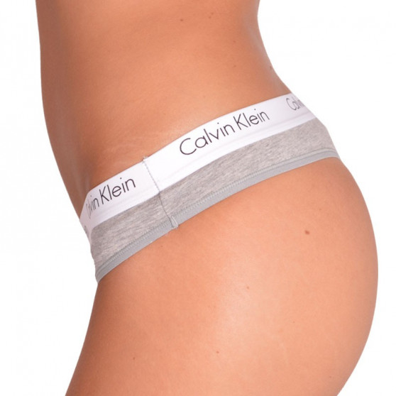 2PACK Stringtrosor för damer Calvin Klein grå (QD3583E-020)