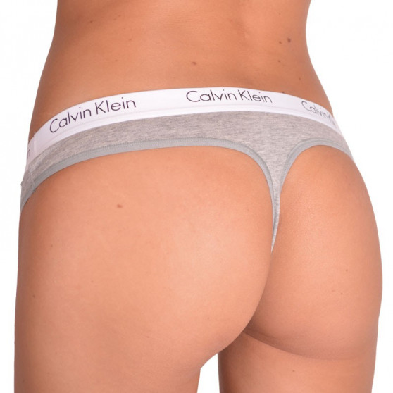 2PACK Stringtrosor för damer Calvin Klein grå (QD3583E-020)