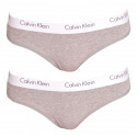 2PACK Stringtrosor för damer Calvin Klein grå (QD3583E-020)