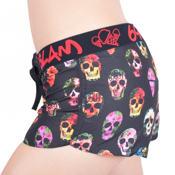 Badkläder för kvinnor 69SLAM shorts hibiscus skull svart