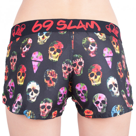 Badkläder för kvinnor 69SLAM shorts hibiscus skull svart