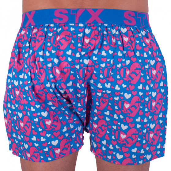 Boxershorts för herrar Styx art sports gummi blå hjärtan (B652)