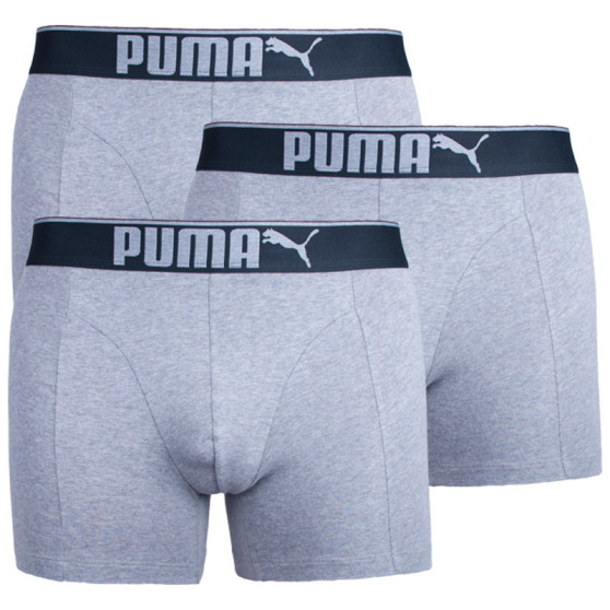 3PACK Boxershorts för herrar Puma grå (681030001 032)