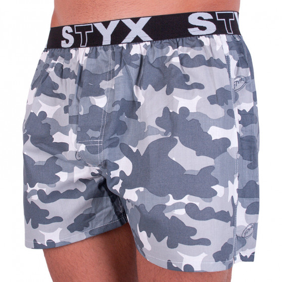 Boxershorts för herrar Styx art sports gummi grå camouflage (B656)