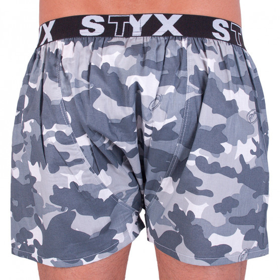 Boxershorts för herrar Styx art sports gummi grå camouflage (B656)