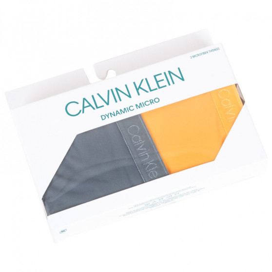 2PACK Stringtrosor för kvinnor Calvin Klein multicolour (QD3695E-TSR)