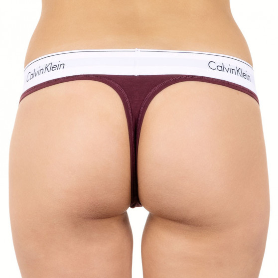 Stringtrosor för damer Calvin Klein vinröd (F3786E-MDO)