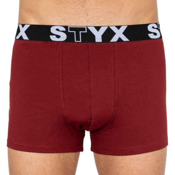 Boxershorts för män Styx sport elastisk oversized vinröd (R1060)