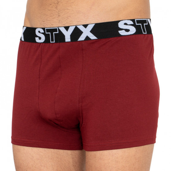 Boxershorts för män Styx sport elastisk oversized vinröd (R1060)