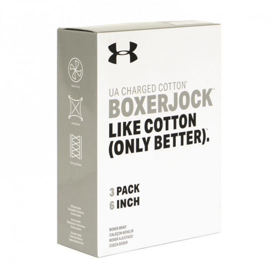 3PACK Boxershorts för herrar Under Armour vit (1327426 100)