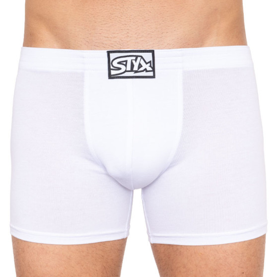 Boxershorts för herrar Styx lång klassisk elastisk vit (F1061)