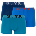 3PACK Boxershorts för herrar Styx sport elastisk blå (G9676869)