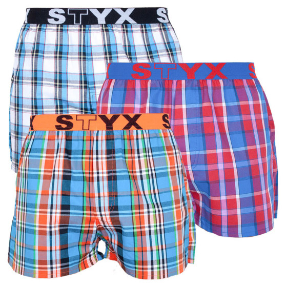 3PACK Boxershorts för herrar Styx sport elastisk flerfärgad (B7343536)