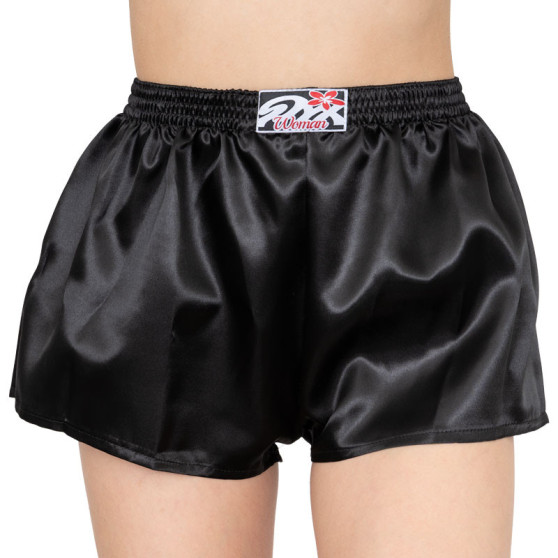 Damshorts Styx klassisk elastisk satin svart (L588)