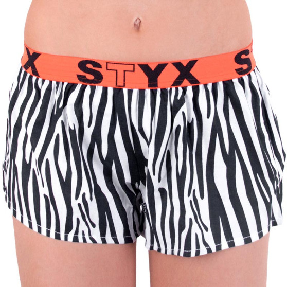 Damshorts Styx art sports gummi svart zebra (T650)