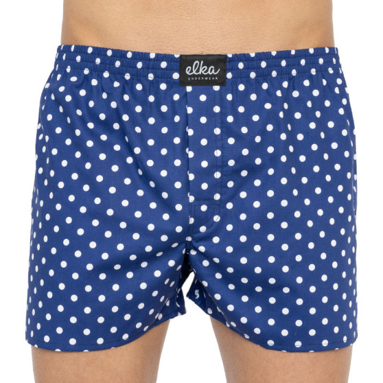 Boxershorts för herrar ELKA djupblå med prickar (P0041)