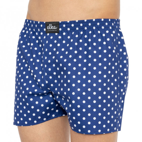 Boxershorts för herrar ELKA djupblå med prickar (P0041)