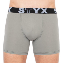 Boxershorts för män Styx lång sport elastisk ljusgrå (U1062)