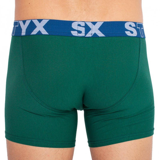 Boxershorts för män Styx lång sport elastisk mörkgrön (U1066)