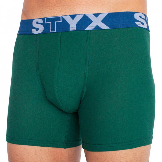 Boxershorts för män Styx lång sport elastisk mörkgrön (U1066)