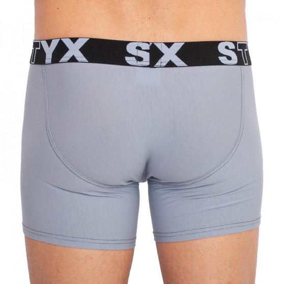 Boxershorts för män Styx lång sport elastisk ljusgrå (U1067)