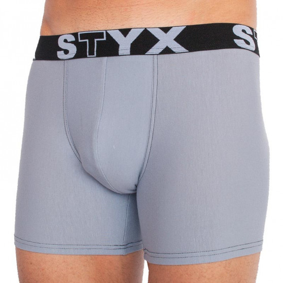 Boxershorts för män Styx lång sport elastisk ljusgrå (U1067)