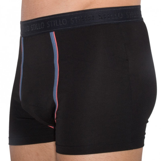 3PACK Boxershorts för herrar Stillo svart med grå rand (STP-0161616)