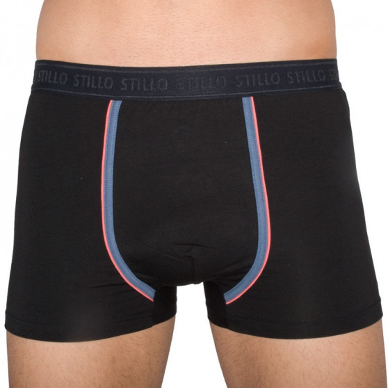 3PACK Boxershorts för herrar Stillo svart med grå rand (STP-0161616)