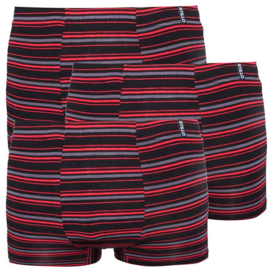 3PACK Boxershorts för herrar Stillo bambu röd (STP-0151515)