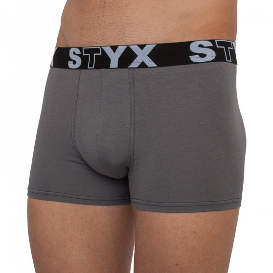 Boxershorts för män Styx sport elastisk oversized mörkgrå (R1063)