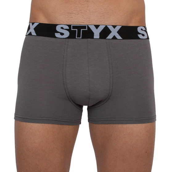 Boxershorts för män Styx sport elastisk oversized mörkgrå (R1063)