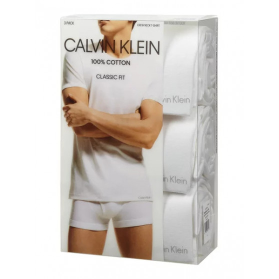 3PACK t-shirt för herrar Calvin Klein vit (NB4011E-100)