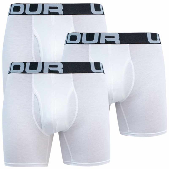 3PACK Boxershorts för herrar Under Armour vit (1363617 100)