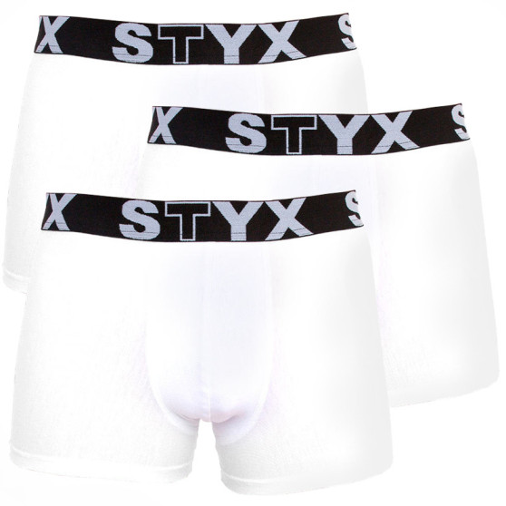 3PACK boxershorts för män Styx sport elastisk oversized vit (R10616161)