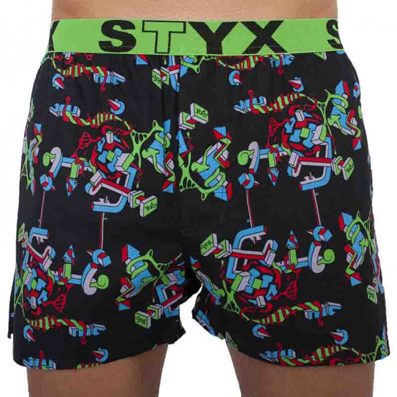 3PACK Boxershorts för herrar Styx sport elastisk flerfärgad (B9565758)