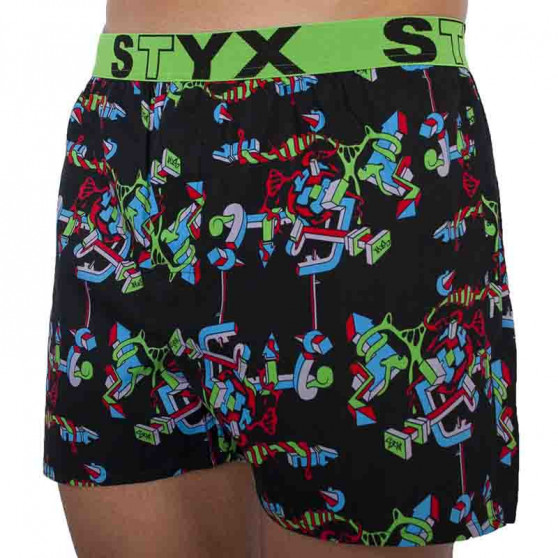 3PACK Boxershorts för herrar Styx sport elastisk flerfärgad (B9565758)