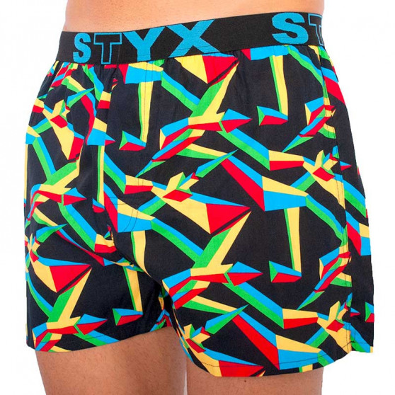 3PACK Boxershorts för herrar Styx sport elastisk flerfärgad (B9565758)