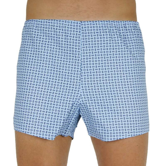 Boxershorts för herrar Foltýn blå med överdimensionerade rektanglar