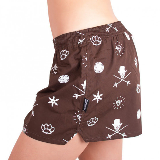 Damshorts Infantia brun med tryck DTKG10