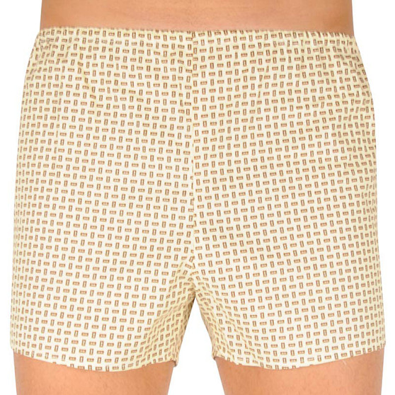 Boxershorts för herrar Foltýn beige med rektanglar