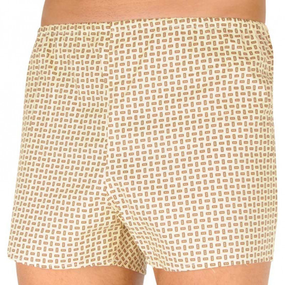 Boxershorts för herrar Foltýn beige med rektanglar