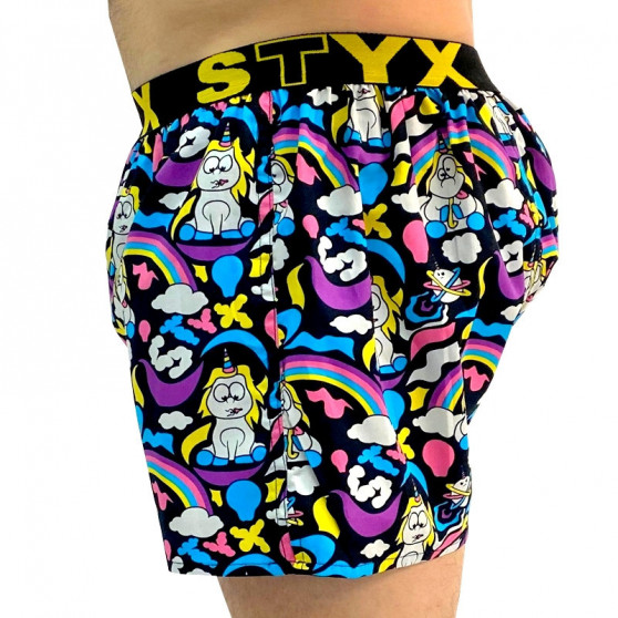 Boxershorts för herrar konst sport gummi och strumpor Styx Unicorn (BH1158)