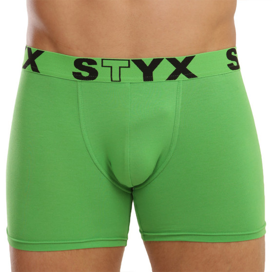 Boxershorts för män Styx lång sport elastisk grön (U1069)