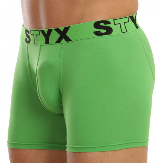 Boxershorts för män Styx lång sport elastisk grön (U1069)