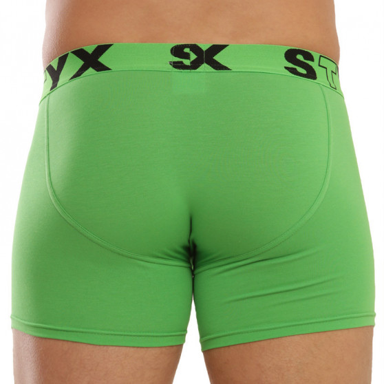 Boxershorts för män Styx lång sport elastisk grön (U1069)