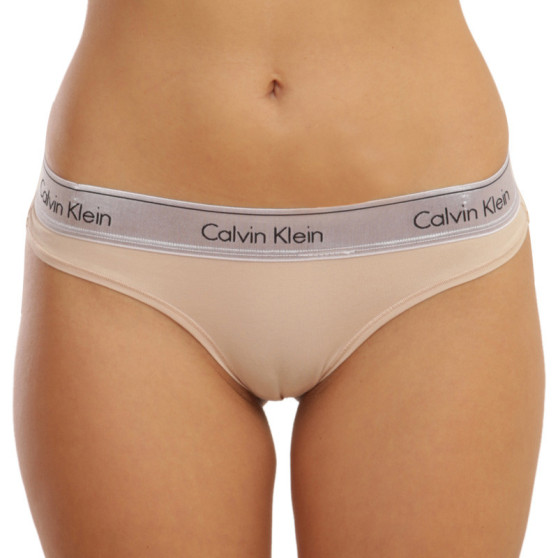 Stringtrosor för dam Calvin Klein beige (QF6136E-VJS)